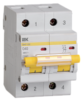 Выключатель автоматический двухполюсный 40А D ВА47-100 10кА | код MVA40-2-040-D | IEK